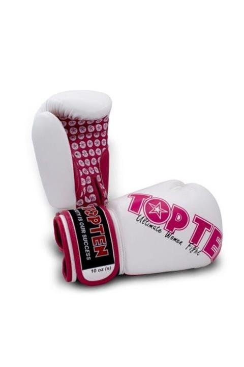 TOPTEN & KAPPA & MORE Top Ten Ultimate Women White Pink Boks Eldiveni 10 Oz