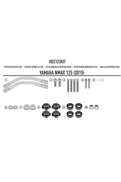 Kappa D2123kitk Yamaha N-max 125-155 (15-18) Rüzgar Siperlik Baglantısı
