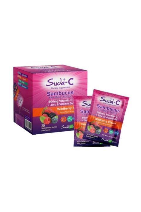 Suda Collagen Suda-c Vitamin C Sambucus Zinc Çinko D3 20 Şase (miad 05/2022)