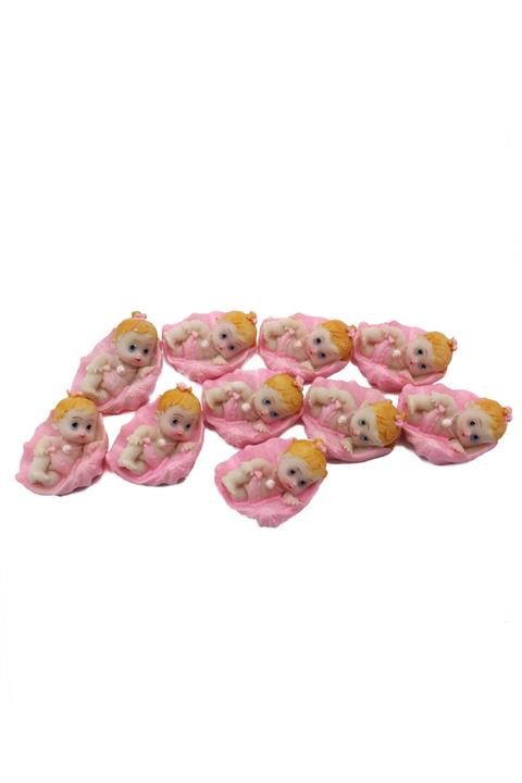 Lora Wedding Pembe Polyster  Yatan Kız Biblosu 10 Adet