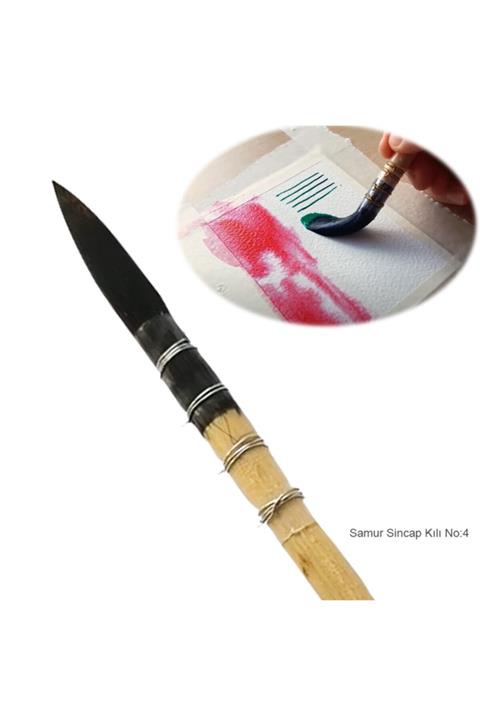 Samur Sincap Kılı Yuvarlak Fırça No: 4 - Tek Fırça