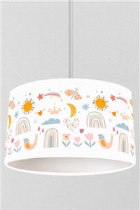 JUNİOR HOME CONCEPT Gökkuşağı Ve Pastel Figürlü Cocuk Odası Sarkıt Avize