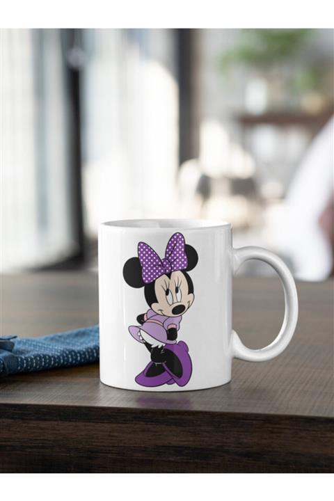 Kio Tasarım Mickey Mouse Mine Disney Baskılı Kupa Beyaz Porselen Kahve Çay Yeni Yıl Yılbaşı Hediyesi Mug