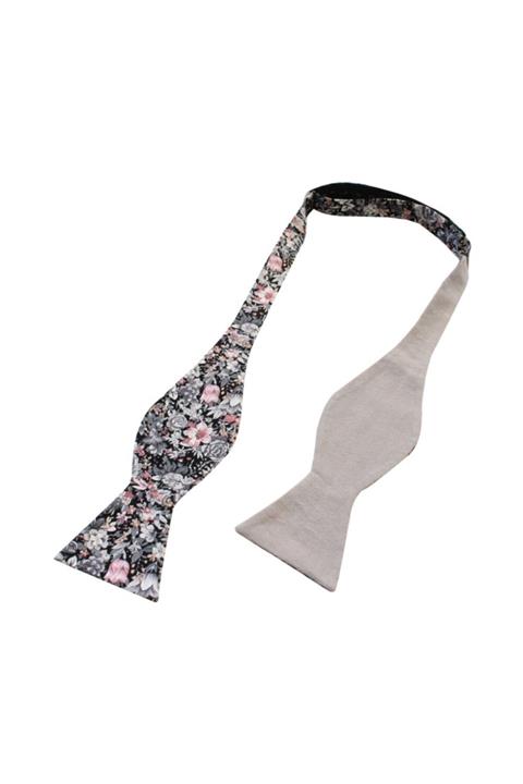 COOLMENCLUB Erkek Gri Çift Taraflı Açık Papyon