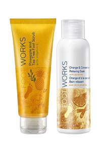 AVON Portakal Tarçın Kokulu Ayak Banyosu Ve Ananas Ve Çay Ağacı Özlü Scrub Paketi