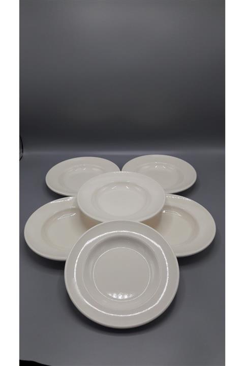 MorzaHome Melamin X 6 Adet Krem Çukur Tabak 21cm