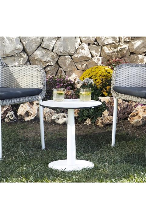 Chakra Castel Orta Sehpa 43x45 Cm Bej