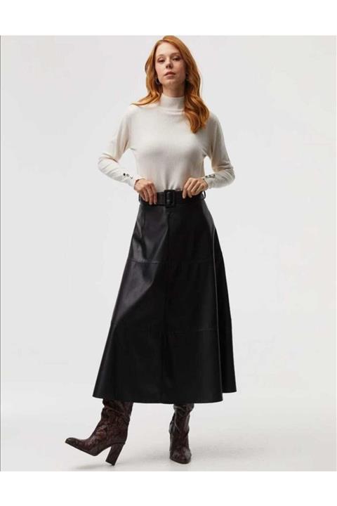 Kayra Giyim Kayra Suni Deri Etek