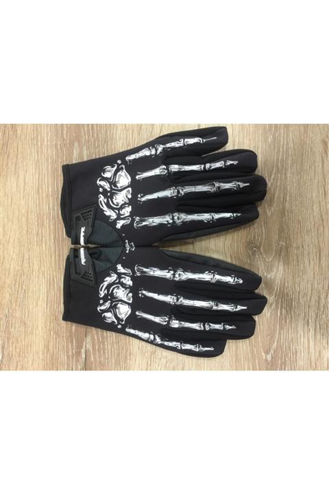 Obamoto Rigwarl Iskelet Desenli Motosiklet Eldiveni