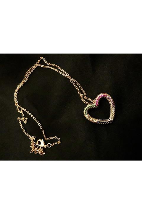 Hypnos Accessories Kadın Kalp Model Zirkon Taşlı Kolye