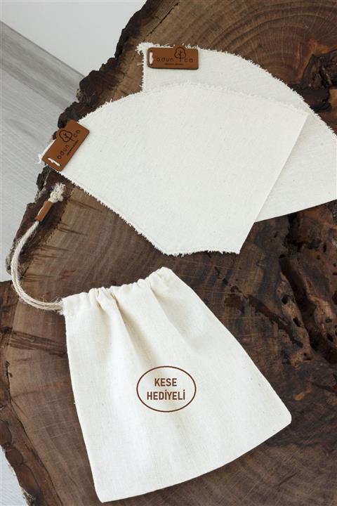 odunca 2'li Yıkanabilir (reusable - Sürdürülebilir) Kumaş Kahve Filtresi + Kesesi