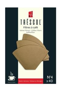 TRESCOL Kahve Filtresi 4 Numara (büyük Boy) 40 'lı Paket (naturel Kağıt)