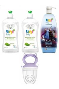 Uni Baby Frozen Şampuan 700 Ml+bitkisel Biberon Emzik Temizleyici 500 Ml*2+meyve Süzgeci Mor