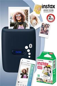 Fujifilm Instax mini Link Mavi Akıllı Telefon Yazıcısı ve 10'lu mini Film