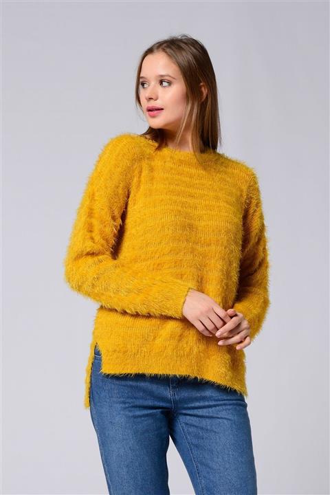 Nefise Kadın Hardal Tüylü Kazak