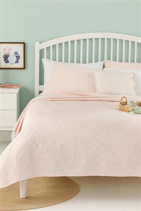 English Home Deluxe Roses Çift Kişilik Çok Amaçlı Yatak Örtüsü 200x220 Cm Pembe