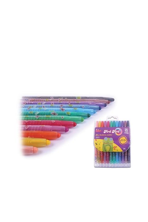 Masaüstü Kırtasiye Fırılfırıl / 12 Renk Mum Boya