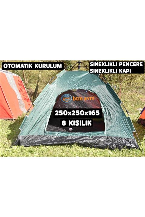 BKM 8 Kişilik Otomatik Kurulum Çadır 250x250x165