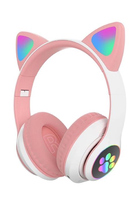 OWWOTECH 23m Kablosuz Bluetooth Kulaklık Led Işıklı Mikrofonlu Kedili Kulaklık Bt5.0
