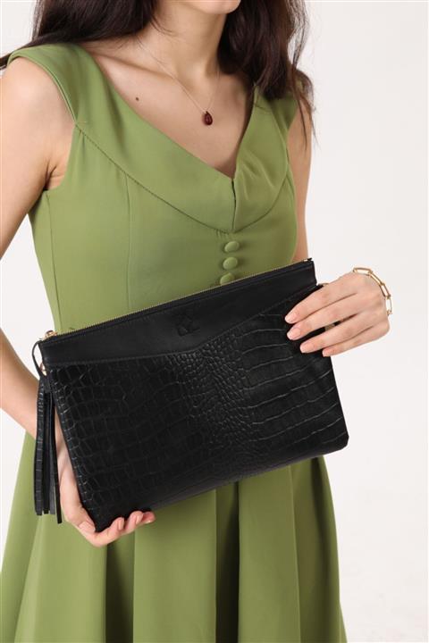 Doolo Design Pupıl Doolo Clutch Black Croco Flo Tape