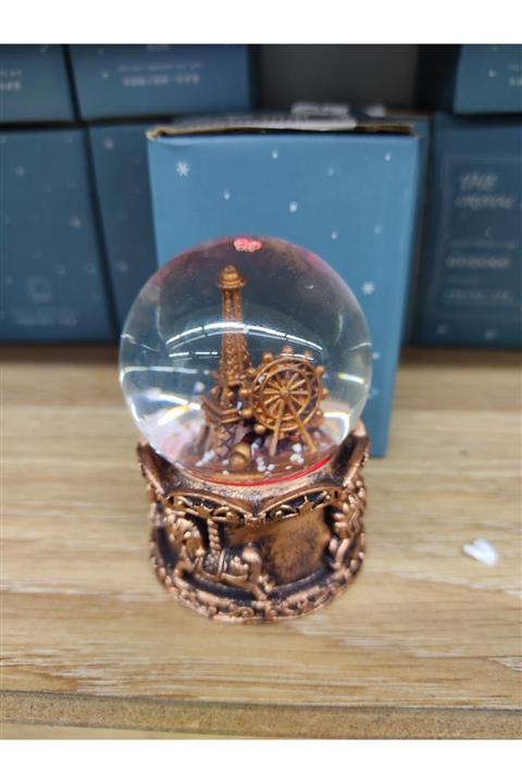 CRYSTAL Mini Işıklı Eyfel Kulesi Figürlü Kar Küresi