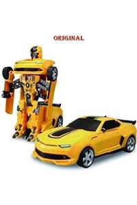 SUDEN Bumblebee Robota Dönüşen Araba Pilli - Işıklı, Sesli, Camaro Araba, Robot Araba-25 Cm