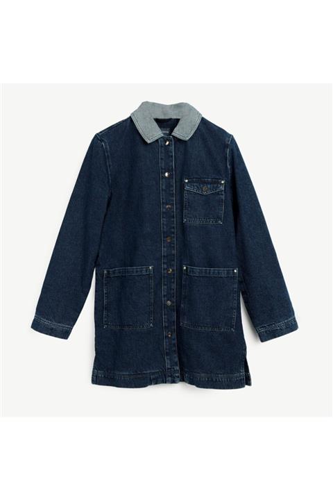 Yargıcı Denim Pardösü