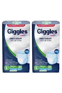 giggles Yetişkin Emici Külot Bez Büyük Boy (large) 30'lu 2 Paket (60 Adet) Bel Boy 100-150 cm