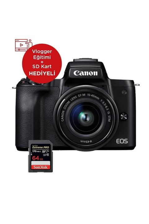 Canon EOS M50 15-45mm Kit Fotoğraf Makinesi (Hediye Seti ile) (Canon Eurasia Garantili)