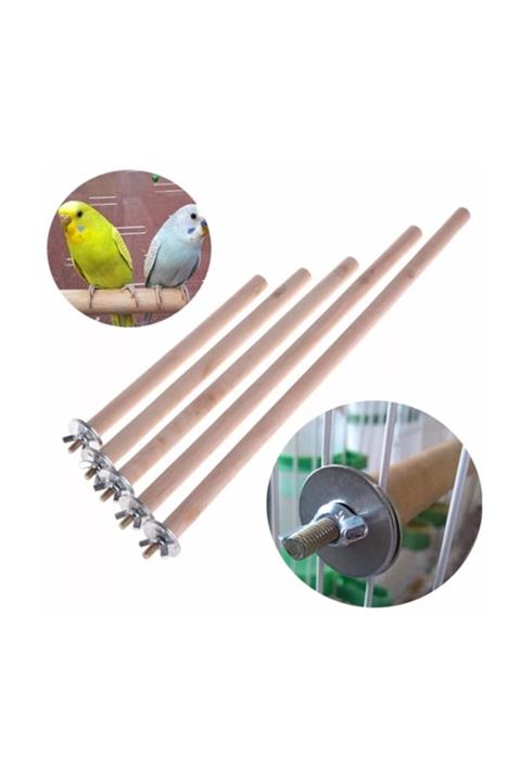 Pet Materyal Vidalı Ahşap Kuş Tüneği 20cm X 12mm - 1 Adet