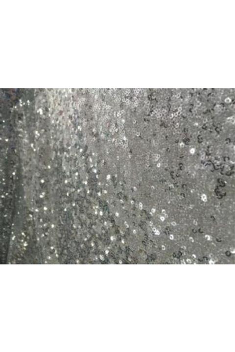 KUMASCI Payetli 3 Mm Pullu Kumaş Gümüş