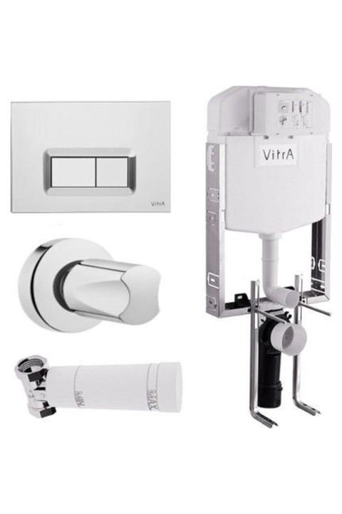 VitrA Gömme Rezervuar Seti + Stop Valf + Basma Butonu 700-1909