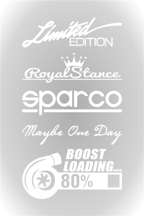 Quart Aksesuar Arka Cam Sticker Set Oto Sticker Araba Sticker Model 10 Beyaz 20 X 35 Cm