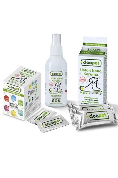 Cleapet Pet Body Cleaning Büyük Sağlık Paketi (1 Kutu Havlu+1 Kutu Mendil+1 Adet Sprey 150 Ml )
