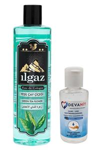 ILGAZ Yeşil Çay Kolonyası 400 ml + Devanit 50 ml Dezenfektan Jel Pürel