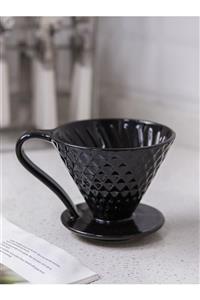 stilinbu V60 Dripper Diamond Seramik Kahve Demleme (siyah)