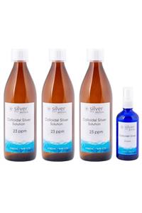 silverBIOTICS Gümüş Suyu 23 Ppm 1500ml + 23 Ppm 100ml Sprey Cam Şişe Set Hydrasense Kolloidal