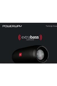 POWERWAY Wrx 08 Siyah Taşınılabilir Ses Bombası Bluetooth Extra Baas Hoparlör Speaker Fm Radyo