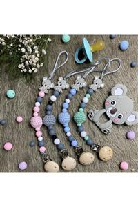 babykitsforyou Mavi Koala Silikon Emzik Askısı / Emzik Zinciri
