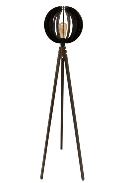 Modamonline Ahşap Lambader 3 Ayaklı Tripod Abajur Ceviz 1930