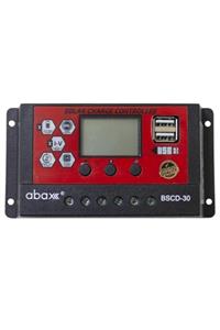 abax Bscd30 2a'lik Çift Usb Çıkışlı 12/24vdc 30a Pwm Geniş Lcd Ekran Solar Şarj Kontrol Cihazı