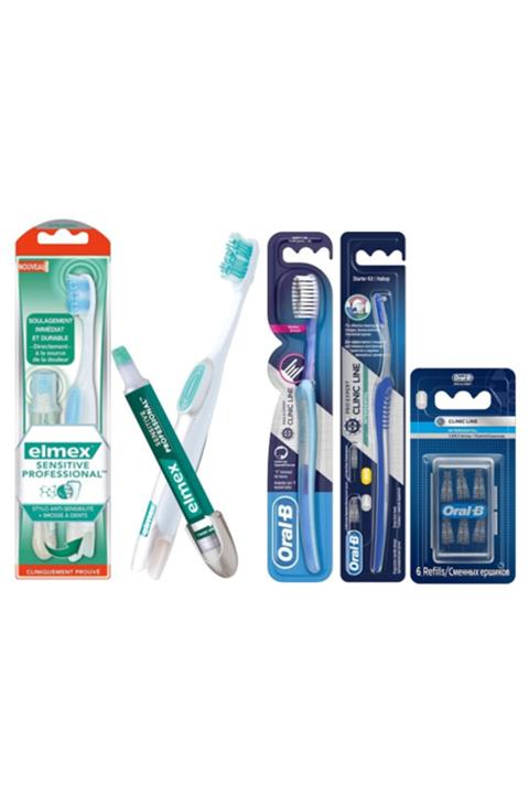 OralB Oral B Ortho Diş Fırçası Arayüz Fırçası Arayüz Fırça 6'lı Yedek Elmex Diş Beyazlatıcı Kalem