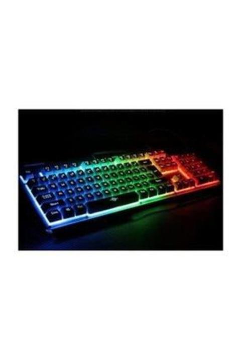 POLYGOLD Pg-8016 Işıklı Oyuncu Klavye Mouse Seti Mekanik Hisli Rgb