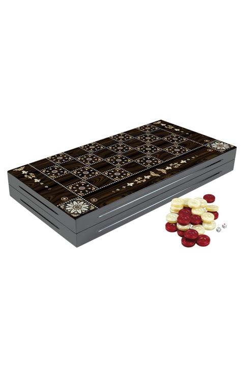 Pysco Inci Ahşap Kaplama Tasarım El Işi Tavla Takımı