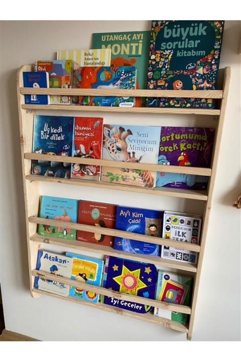 Tree & Decor Doğal Ahşap Montessori Kitaplık