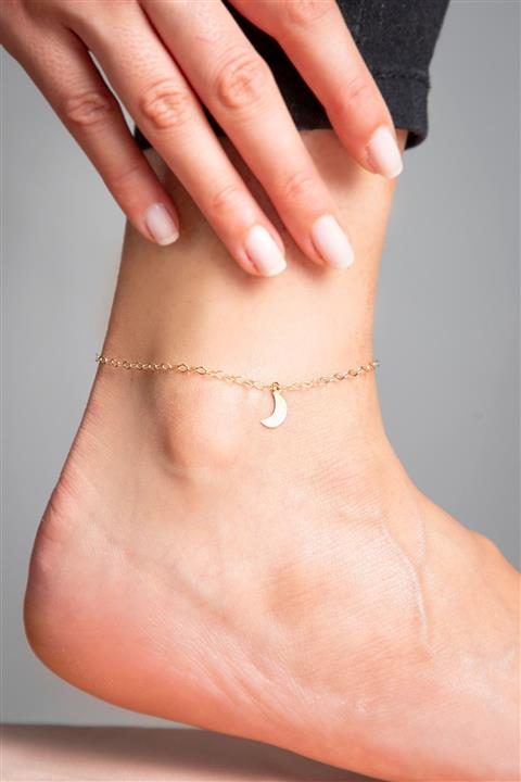 Elika Gold 14 Ayar Altın Ay Model Halhal