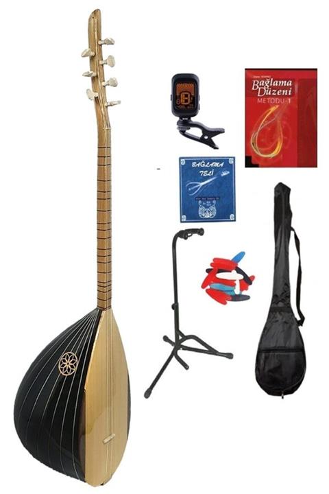 MÜZİKHAL TİCARET Dut Ağacı Filetolu Kısa Sap Bağlama Full Set