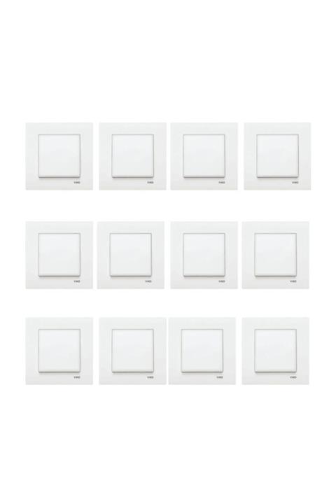 VİKO Karre 12'li Anahtar + Çerçeve