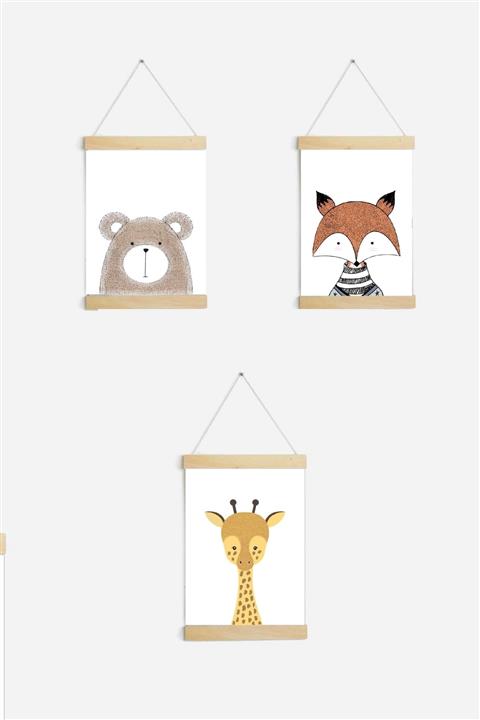 Yamamiya Çocuk Ve Bebek Odası 3'lü Poster Tablo Seti