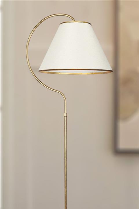 VENON Güven Avize Lambader Karen Elips Siyah Sarı Patine (gold Çember) Krem Şapka